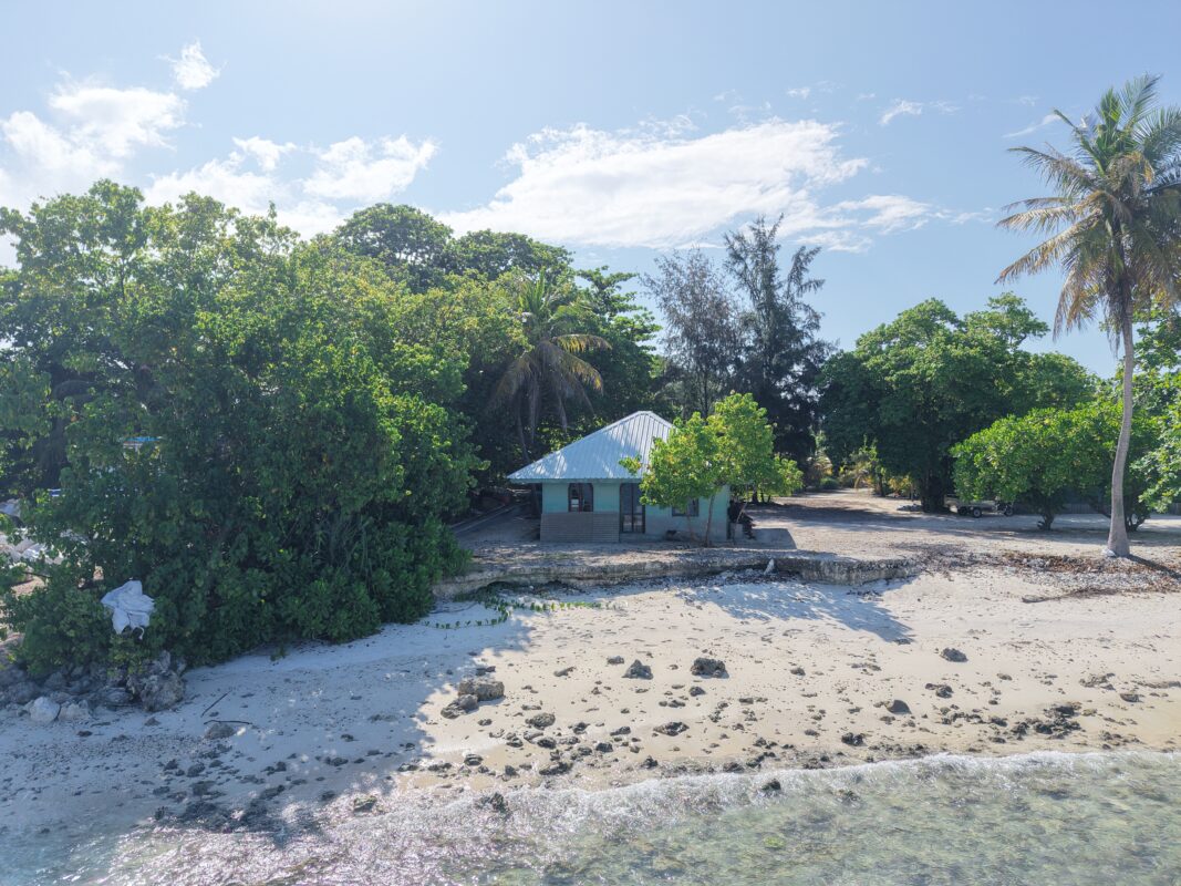 Coastal erosion along the beach near the office in Madidhoo